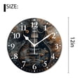 thumbnail image 2 of 12 Inch Wall Clock Battery Operated Silent Clock Decorative for Office, Kitchen, Outdoor, Living Room，Electric Guitar on Flaming Vintage Elaborate, 2 of 4