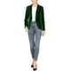 thumbnail image 2 of BLAZER DE VELVET CHIC PARA MUJER INSPIRADOR DE COLOR SÓLIDO CON SOLAPA Y UN BOTÓN, CHAQUETA DE TRAJE PARA TRABAJAR TALLA 2XL VERDE, 2 of 7