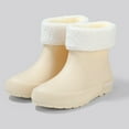 thumbnail image 4 of KEGIRLOM Women's Short-Top Rain Boots With Removable Covers Waterproof Comfortable Height-Increasing Heel For Fall And Winter. Beige Size 4.5, 4 of 7