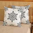 thumbnail image 6 of Christmas Pillow Covers 16x16 Set of 2 Grey Snowflake Throw Pillow Covers Winter Christmas Decor Outdoor Pillowcase Christmas Holiday Decorations Linen Farmhouse Cushion Covers for Couch Home, 6 of 6