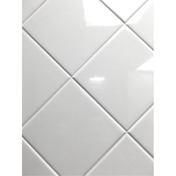 4x4 White Glossy Finish 4 1/4x4 1/4 Ceramic Subway Tile Shower Walls Backsplashes