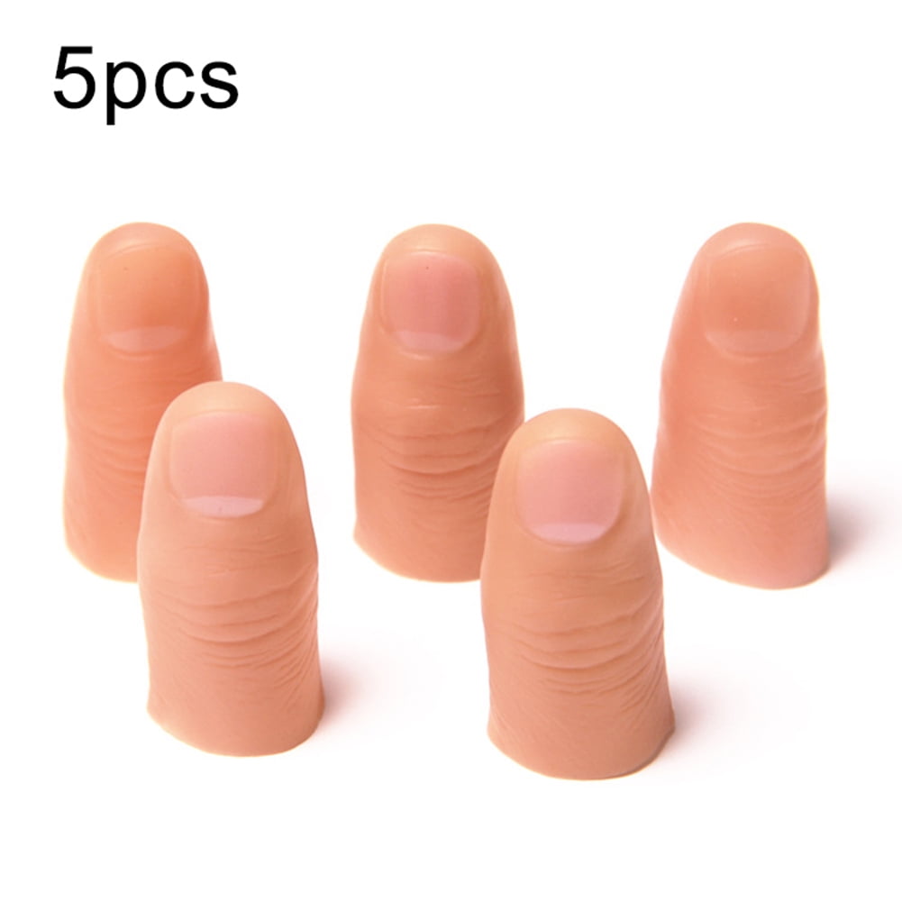 3Pcs Soft Thumb Tip Finger Fake Magic Trick Vinyl Toy Fun Joke Prank Props 