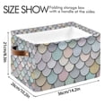 thumbnail image 4 of Yayeee Canvas Storage Basket with Handles for Shelves Fabric Bins Closet Organizer, Light Blue Shimmering Pattern, 4 of 8