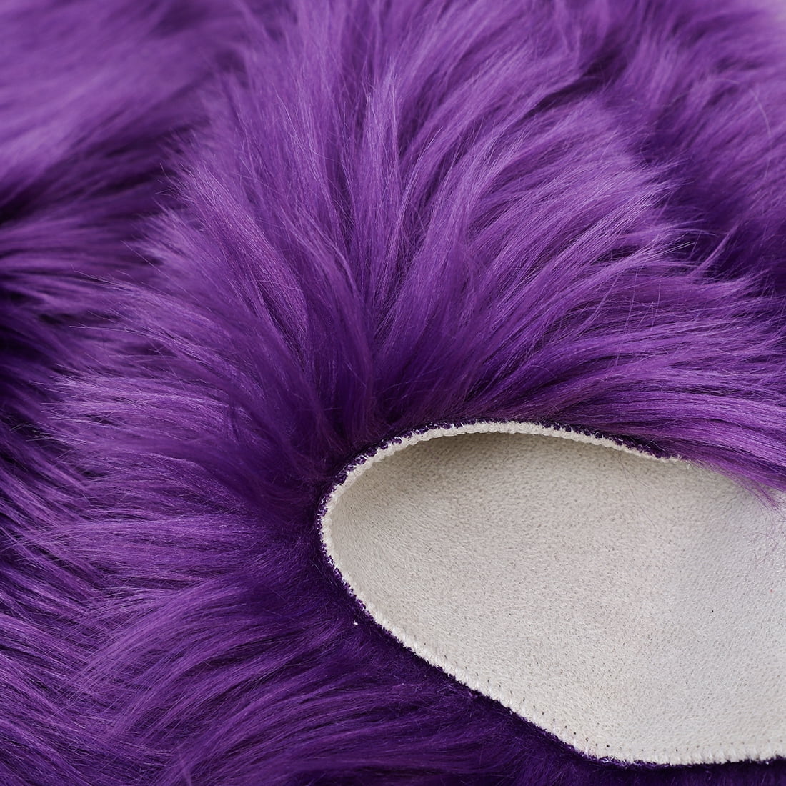 Unique Bargains Faux Sheepskin Rugs Plush Area Rug Purple 2x5 Feet