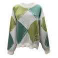 thumbnail image 3 of Lovskoo Sweaters for Women Fall Trendy Rounk Neck Long Sleeve Casual Printing Pullover Blouse Sweater Green, 3 of 4
