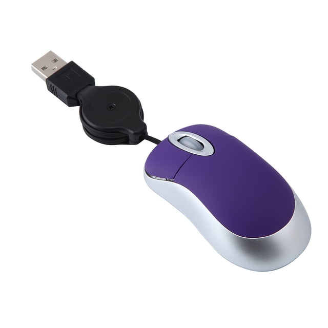 Mini ratón con cable para niñas, regalo creativo, portátil, cable USB retráctil