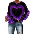 thumbnail image 4 of Jalioing Women's Sweatshirt for Valentine's Day Drop Shoulder Pullover Top Tie-Dye Print Fashion Tunics (X-Large, Purple), 4 of 6