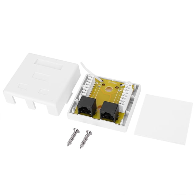 Desktop Information Box,RJ45-8P8C Cat 6 Dual-Port Networks Box R Junction Box Stylish and Modern