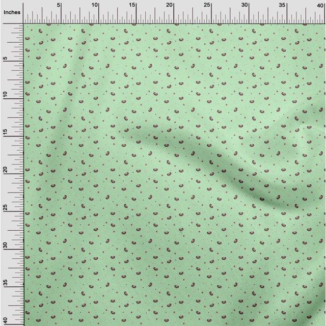 oneOone Silk Tabby Fabric Dot & Face Dog Print Fabric by Yard 42 Inch Wide