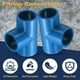 thumbnail image 3 of Uxcell 2Pcs 2.5" Tee 3 Vías Conectores de Tubo, Accesorios de Esquina para Estructura de Soporte de Estante, Azul, 3 of 6