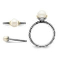 thumbnail image 2 of Sterling Silver Solitaire Freshwater Cultured Pearl Ring 7-7.5mm, 2 of 4
