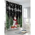 thumbnail image 3 of Snowman Merry Christmas Shower Curtain Set ，Waterproof Fabric Shower Curtains Black Winter Socks Xmas Tree Shower Curtains for Bathroom,Bathroom Decor 72"x78", 3 of 6