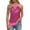 Hot Pink, variant on Women's Sequin Halter Neck Tank Top Shiny Sleeveless Blouse with Cut-Out Detail in Solid Colors(Pink, XL)