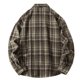 thumbnail image 3 of Blusa y camisa de manga larga con cuello vuelto para hombre, blusa informal a cuadros a la moda con botones y cuello vuelto, blusa de poliéster para hombre, 3 of 3