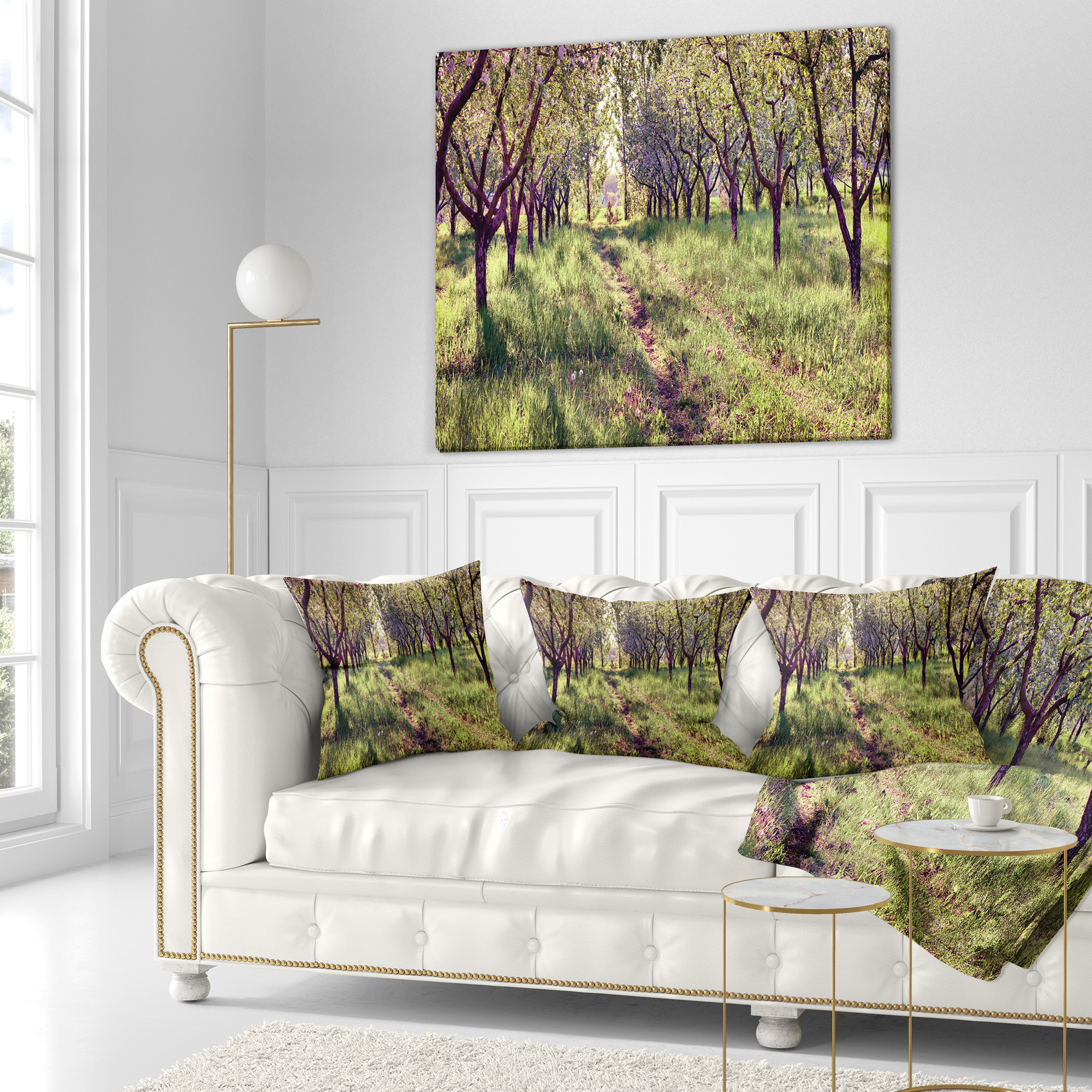 Designart Blossom Apples Garden - Photography Throw Pillow - 16x16