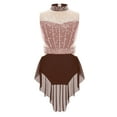 thumbnail image 4 of Sholeno Girls Gymnastics Leotards Bodysuits Ballerina Dance Costume Sparkle Sleeveless Backless Jumpsuits Brown 14, 4 of 6