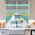 thumbnail image 2 of Teal Black Boho Swag Curtains Vintage Ethnic Tribe Abstract Art Swag Valances for Kitchen Windows, Window Treatment Topper Curtains for Living Room Bedroom Bathroom, 36" W x 45" L, 2 of 9