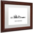 thumbnail image 2 of Trademark Fine Art 'Des Moines Iowa Skyline WB-BW' Canvas Art by Marlene Watson, White Matte, Wood Frame, 2 of 4