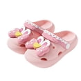 thumbnail image 3 of oqasdz Girls Sandals Cute Cartoon Bowknot Pattern Indoor Beach Slides Clogs for Toddlers and Kids Soft Sole Footwear Casual Summer Outdoor, 3 of 7