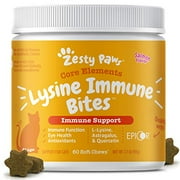 Zesty Paws Lysine Immune Soft Chews for Cats - with L-Lysine, EpiCor, Astragalus Root, Quercetin & Antioxidants - Advanced Functional Supplement for Cat Immune Support - Salmon Flavor - 60 Count