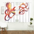 thumbnail image 2 of MKHERT Octopus Window Curtains Kitchen Curtain Room Bedroom Drapes Curtains 26x39 inch, 2 Piece, 2 of 3