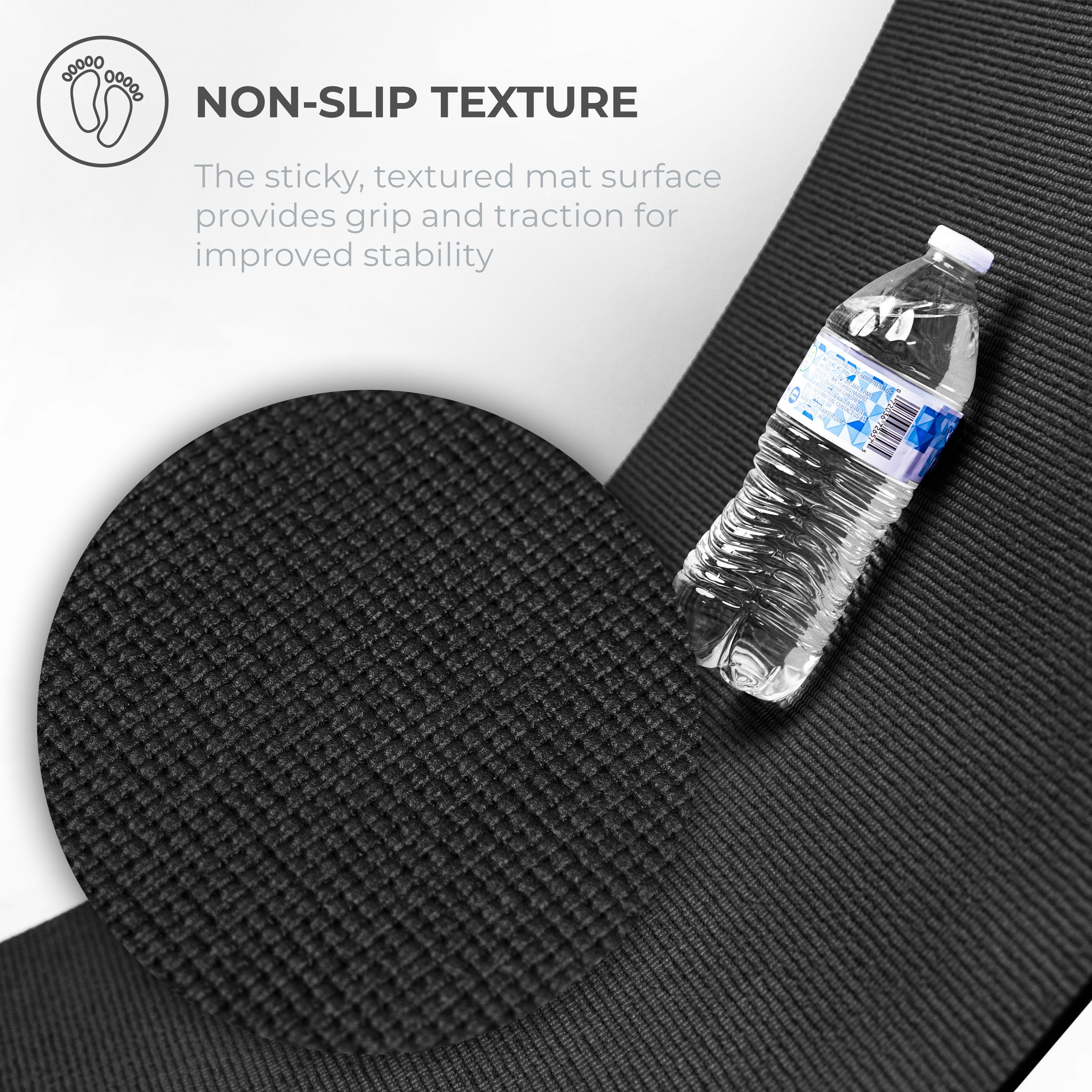 Ascend Thick Yoga Mat Roll (24"x 6mm x 50 ft) (Black)