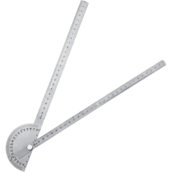 Outus Angle Protractor Angle Finder Ruler Two Arm Stainless Steel Protractor Woodworking Ruler Angle Measure Tool with 0-180 Degrees (30 cm/ 11.8 Inch)