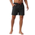 thumbnail image 5 of INSPIRE CHIC Mens Casual Summer Elastic Waist Drawstring Mesh Lining Swimming Beach Shorts 28 Black, 5 of 5