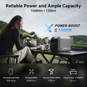 Dabbsson Portable Power Station, 1008Wh LiFePO4 (Lfp) Battery, 1200W AC Output, Solar Generator for Home Backup, Outdoor Camping&RV