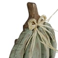 thumbnail image 3 of Northlight 12" Green Weathered Fall Harvest Wooden Pumpkin Table Decoration, 3 of 6