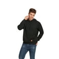 thumbnail image 3 of VICT POPU Men's Casual Hooded Pullover, Long-Sleeved Plaid Jacquard Large-Pocket hoodie, Solid Color Simple Hooded Sweatshirt，Black，M, 3 of 5