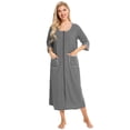 thumbnail image 3 of Kkkded Women Striped Pajamas Clothes Pjs with Pocket U-Collar Sleepwear Night-Robe Cardigan Large Size Loungewear S-XXL, 3 of 6