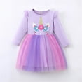 thumbnail image 6 of WIBACKER 2-7T Toddler Girls' Long Sleeve Tulle Dress Fall Winter Christmas Dresses - Unicorn, 6 of 13