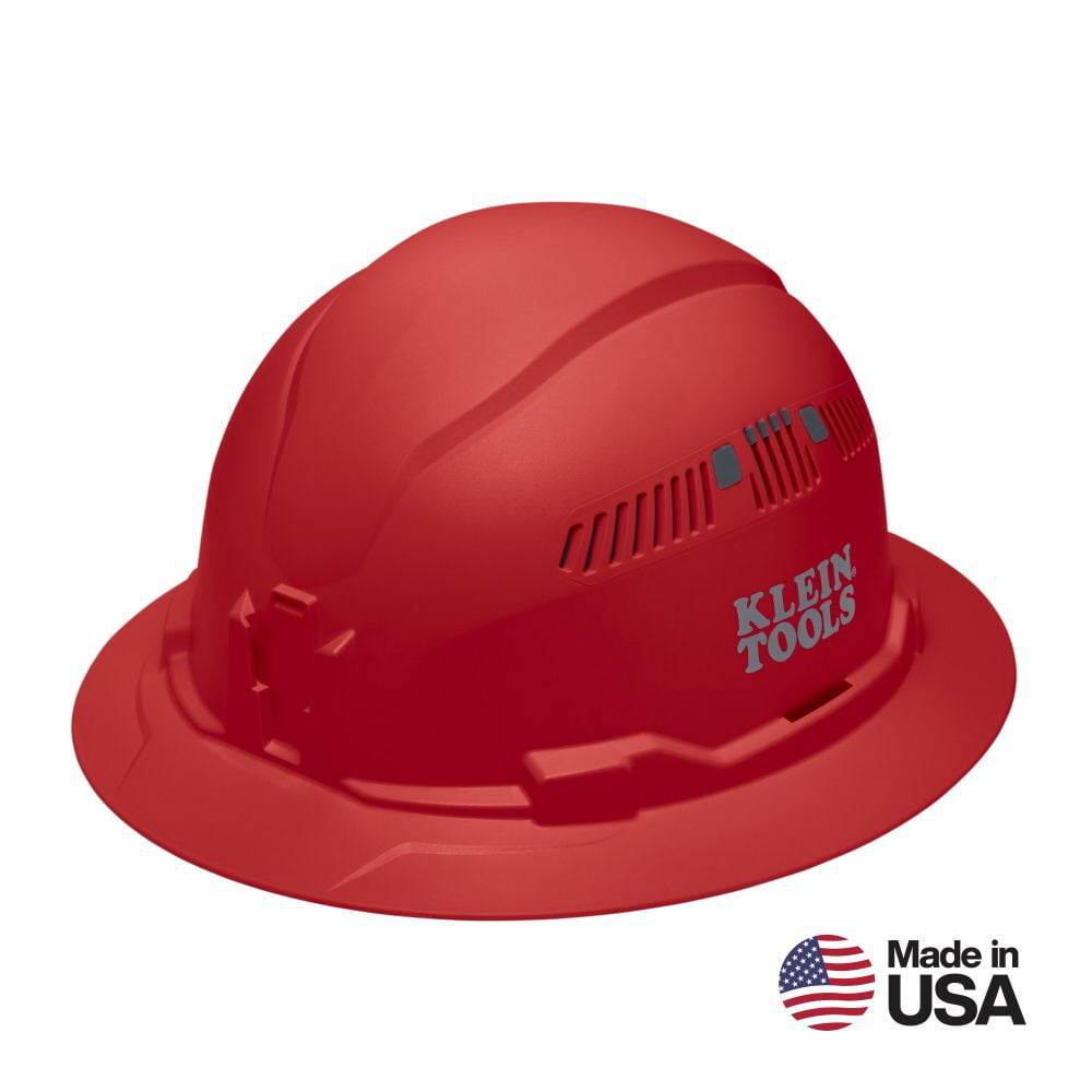 Klein Tools Full Brim Style Vented Hard Hat Red