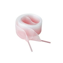 INSPIRE CHIC Women's 2.5cm Wide Flat Shoelaces Gradient Color Organza Shoe Strings 90cm/35" Pink White