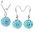 thumbnail image 5 of Kripyery 2Pcs/Set Women Ball Shaped Charm Rhinestone Hook Earrings Necklace Jewelry Gift, 5 of 8
