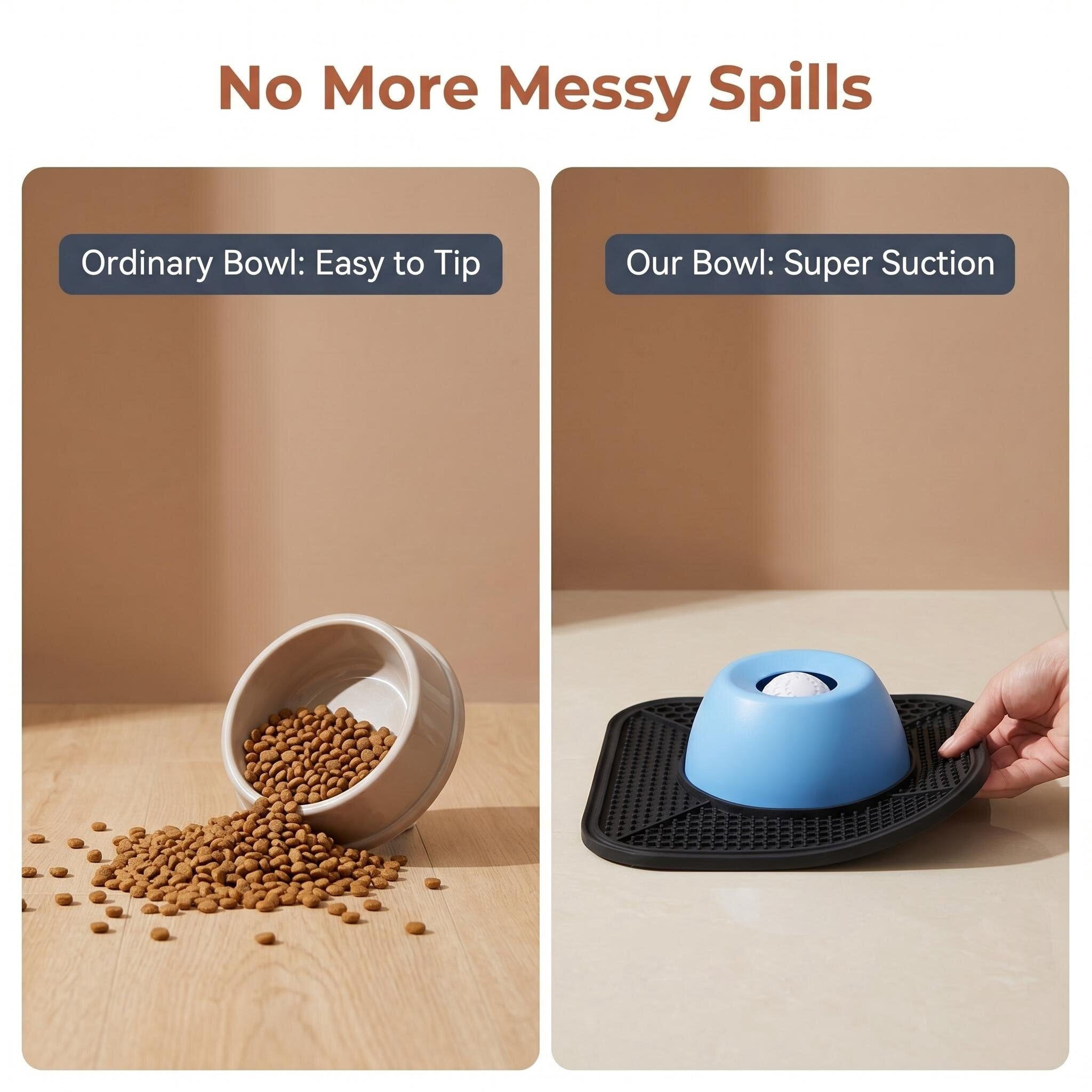 Non-Slip Slow Feeder Dog Bowls for Liquid Treat with suction cup, Entertained Ball-in Bone Broth Dog Lick Bowl, 3/4 Cup Yogurt Pup Lick Toy for Large Medium Small Breeds