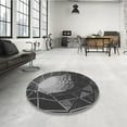 thumbnail image 4 of Ahgly Company Machine Washable Indoor Round Transitional Gray Area Rugs, 3' Round, 4 of 7