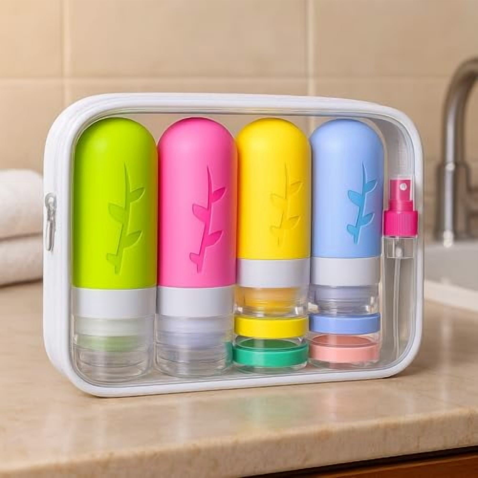 Silicone Travel Containers for Toiletries, Leak Proof Refillable Liqus Shampoo And Conditioner travel Essentials, 18pack Travel Bottles for Toiletries – toiletry Bottles