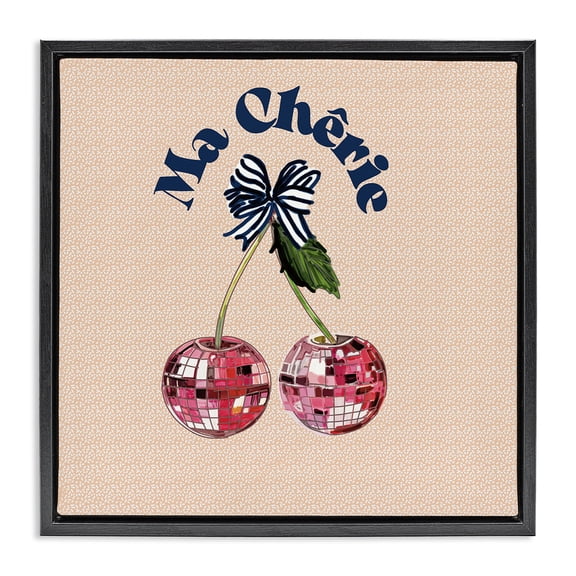 Stupell Industries Contemporary Patterned Ma Cherie Black Floating Frame Canvas Art, 25 x 25, by Amelia Noyes