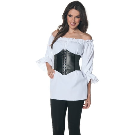 Women's White Renaissance 3/4 Sleeve Costume Shirt
