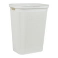 thumbnail image 7 of Mind Reader 60L Slim Laundry Hamper, Clothes Basket, Lid, Linen Design, Plastic, White, 7 of 7