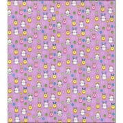 44 x 36 Easter Bunny Animals Glitter Purple Fabric Traditions 100% Cotton