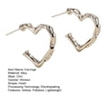 thumbnail image 7 of Ziurtnc 1 Pair Women Huggie Earrings Irregular Heart Shape Alloy Electroplated Ear Jewelry Lady Prom Cocktail Party Commute Earrings, 7 of 7