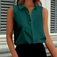 thumbnail image 2 of UAMVSH Womens Silk Satin Tank Tops Summer Sleeveless Button Down Shirts Lightweight Business Casual Collared Work Blouses, 2 of 6