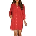 thumbnail image 2 of Womens Dressy Button Down Blouses Collared Solid Color Business Spring 2026 Tops Long Sleeve Shirts, 2 of 5