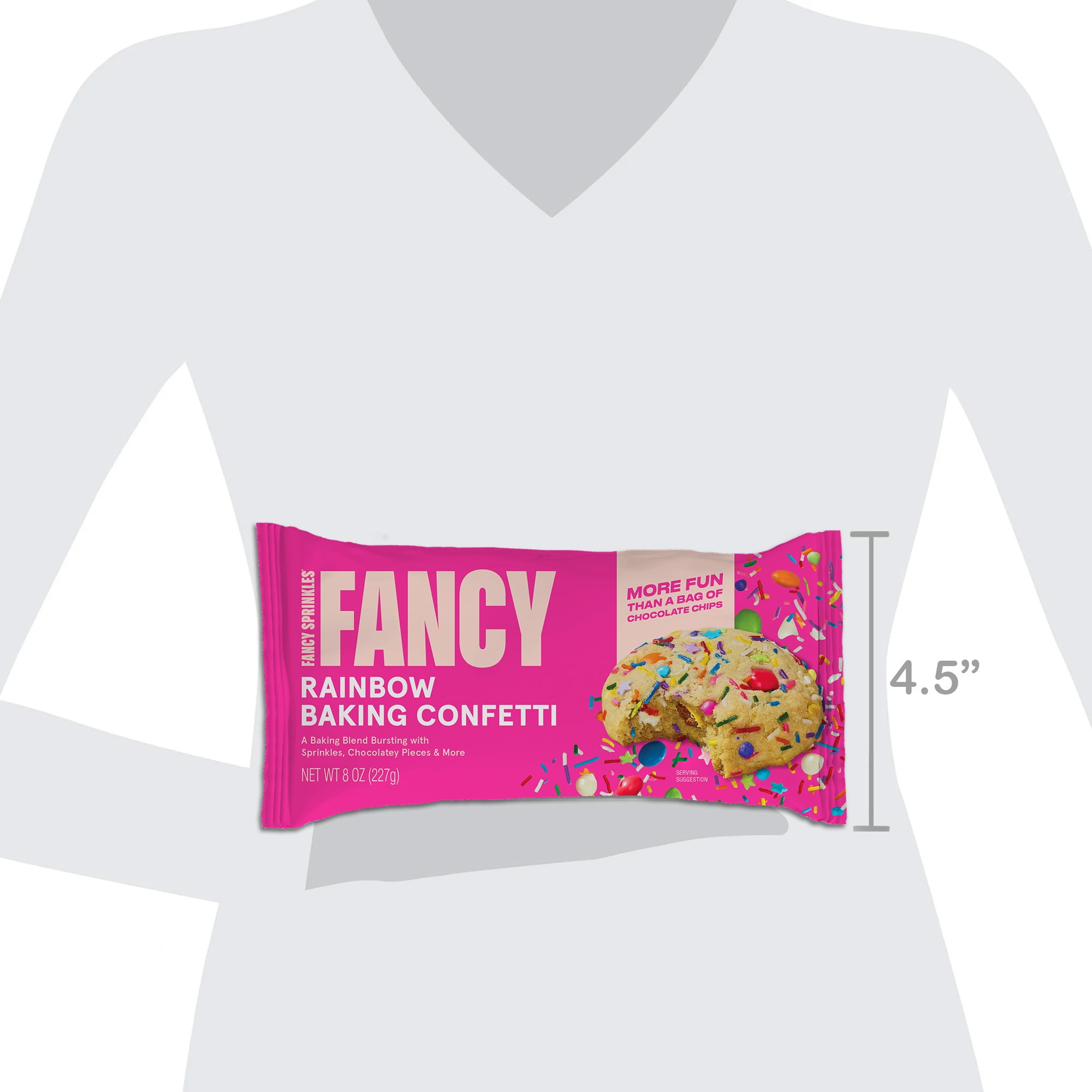 Fancy Sprinkles Rainbow Baking Confetti with Sprinkles and Candy-Coated Chocolate Pieces, 8 oz Bag