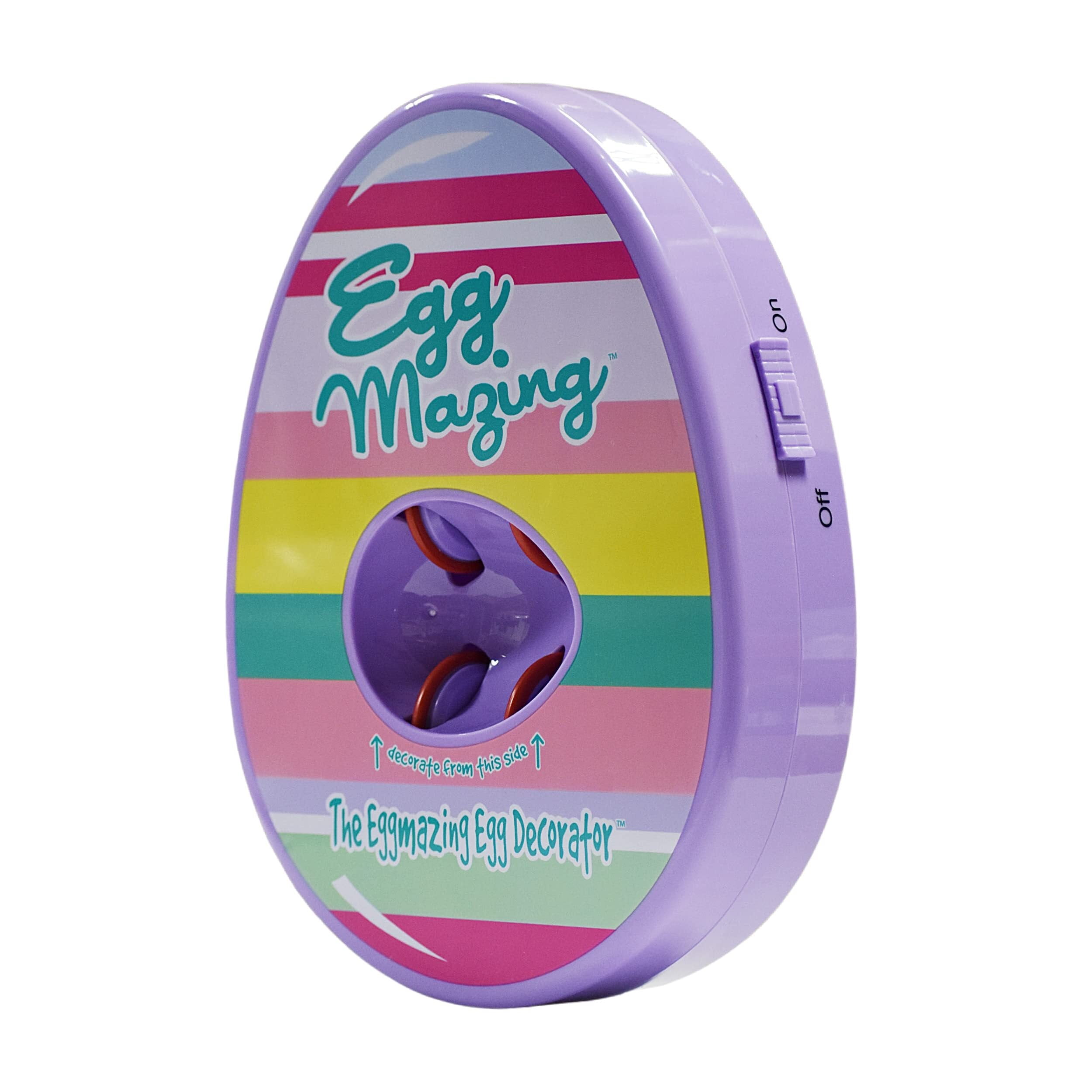 The  Egg Decorator Easter Egg Decorator Kit - Arts and Crafts Set - Includes Egg Decorating Spinner and 8 Colorful Quick Drying Non Toxic Markers (Purple)