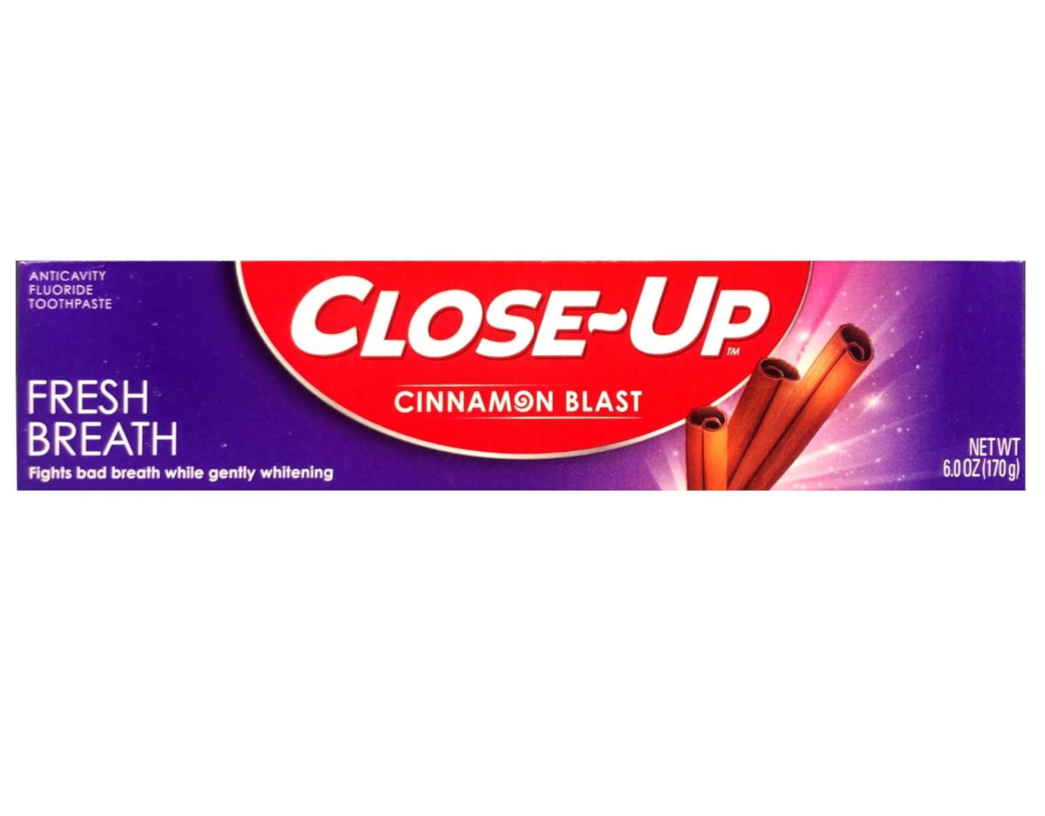 Close-Up Toothpaste, Refreshing Red Gel, Anticavity Fluoride, Cinnamon, 6 Oz (Pack of 6)