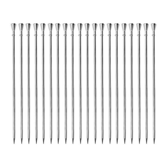 20 piezas Brochetas de frutas Palabres de fruta de acero inoxidable Accesorios de almuerzo creativo Cócteles Brochas para platos de frutas Aperitivos A